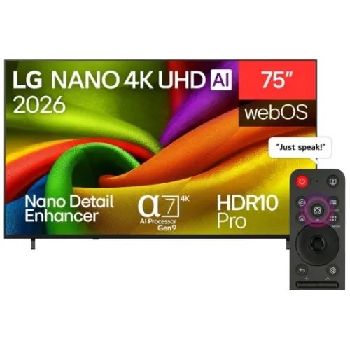 إل جي شاشة 75 بوصة نانو AI NU85 4K سمارت بماجيك ريموت 75 NU850B6LA